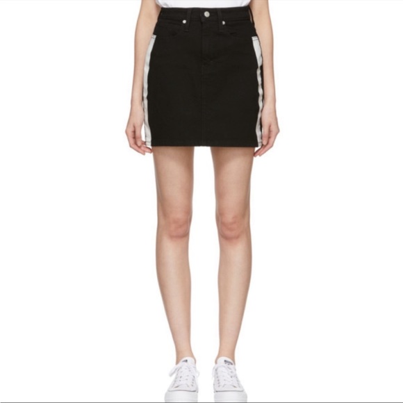 NWOT Calvin Klein Jean Skirt Denim High Rise Mini Skirt in Black - Picture 7 of 15